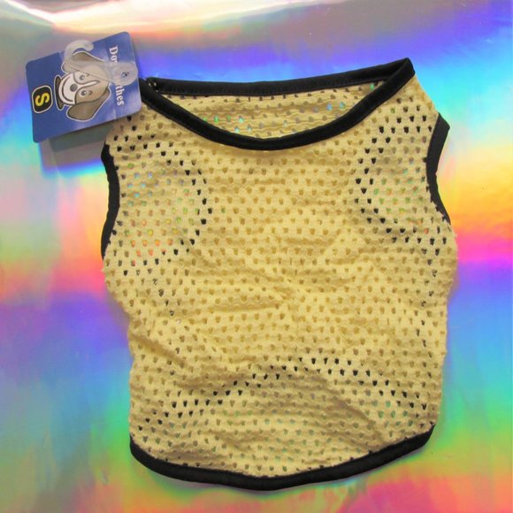 NEW stretch yellow dog clothes shirt size small - Picture 2 of 2